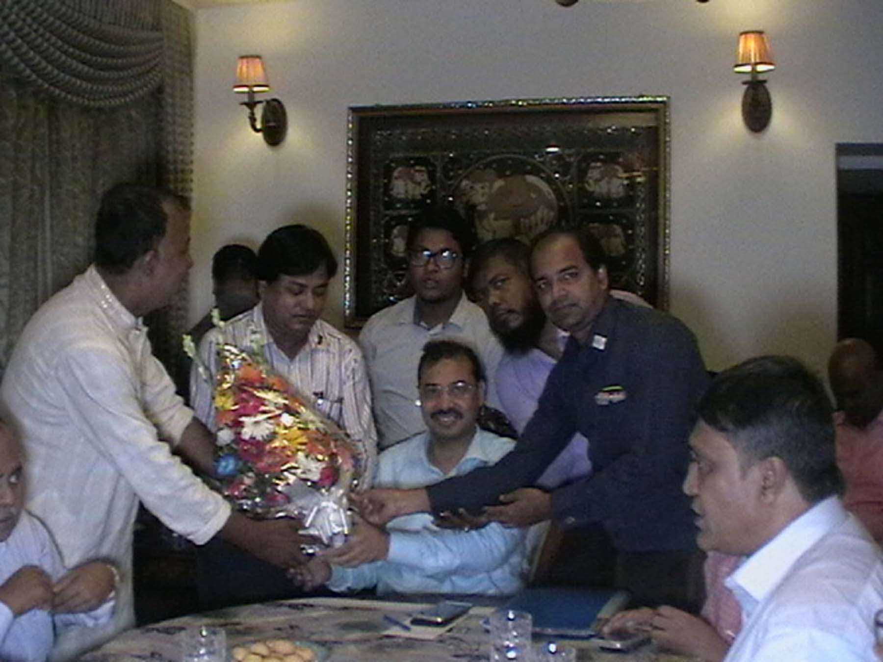 n the Picture- Chairman of Begamganj-Sonaimuri Shikkha O Sastha Unnayan Foundation Md. Giash Uddin Mithu with Chittagong Municipality Corporation Chairman A.J.M Nasir