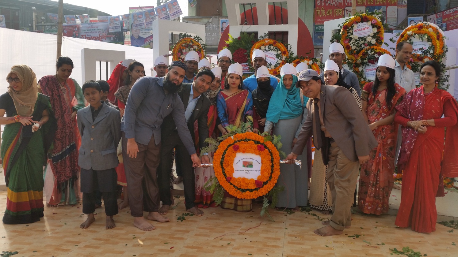 Md. Gias Uddin Mithu, Chairman, Begumganj-Sonaimuri Education and Health Development Foundation, laid a wreath at the Chaumuhani Central Shaheed Minar in memory of the martyrs on different national days.