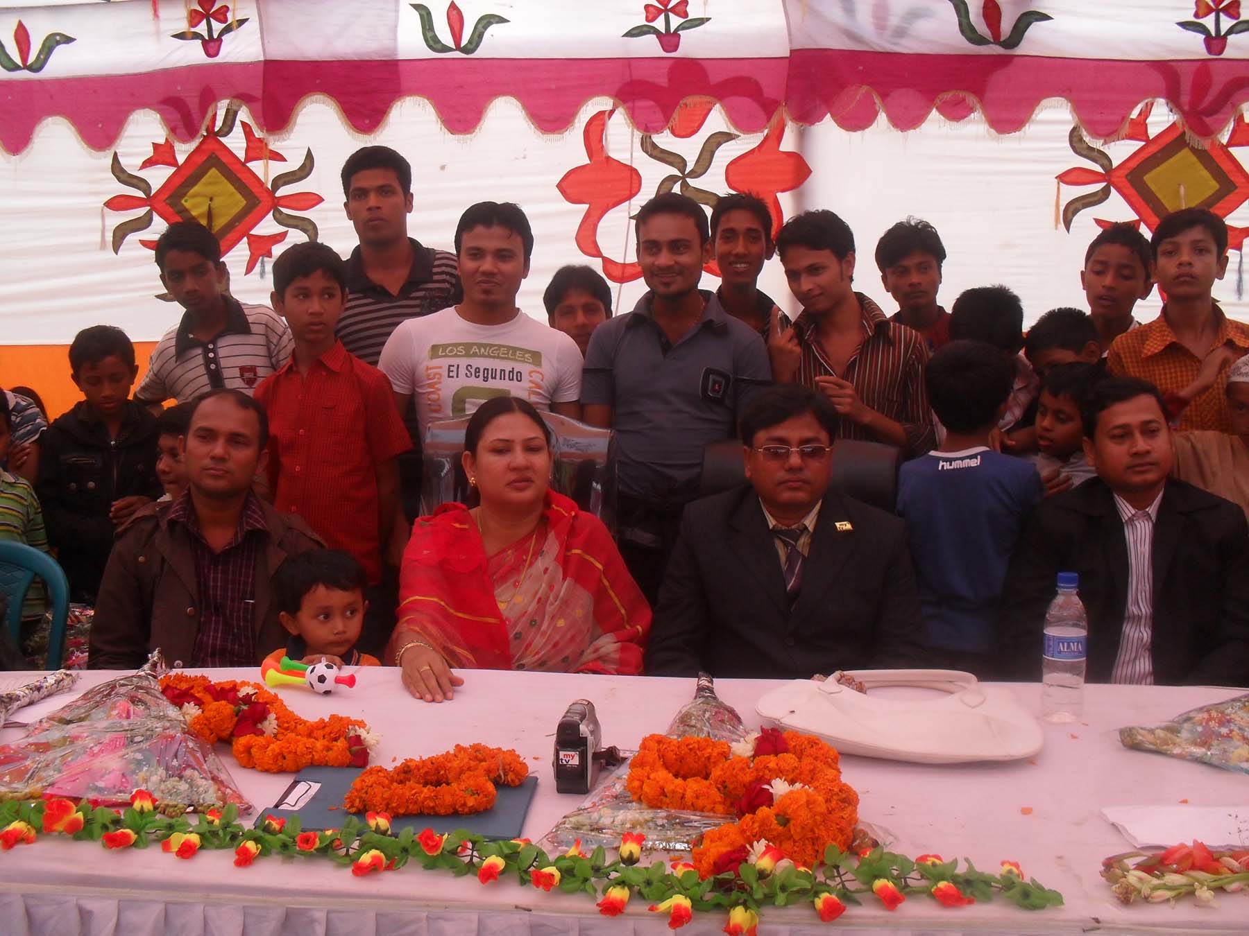 In the picture- Chairman of Begamganj-Sonaimuri Education and Health Development Foundation and Principal, Begumganj Technical and Computer Institute Principal Gias Uddin Mithu is seen on stage at The Prothom-alo Kinder Garten's award ceremony. Upzilla Mohila Vice Chairman Shahnaj Begum Nazu were present.