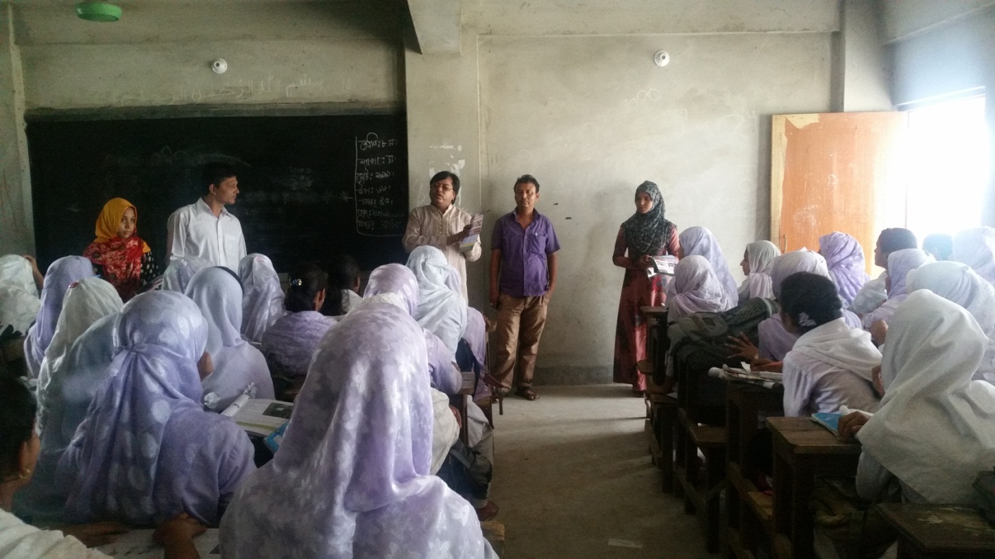 In the Pictrue- Chairman of Begamganj-Sonaimuri Shikkha O Sastha Unnayan Foundation and Begumganj Technical and Computer Institute Principal Gias Uddin Mithu speaking in the class room at Madan Mohan School on technical education.
